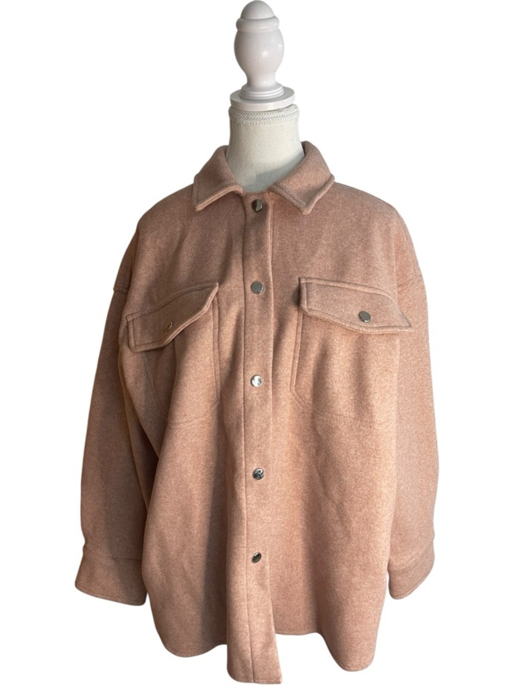 Zara Blush Pink Button-Down Shacket